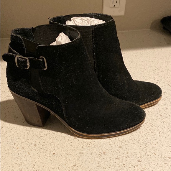 Lucky Brand Shoes - Lucky Brand Suede Black Leather Ankle Bootie size 8